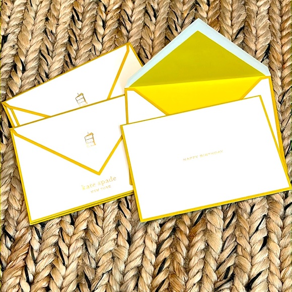 (3) Kate Spade Happy Birthday Note Cards - Picture 1 of 2